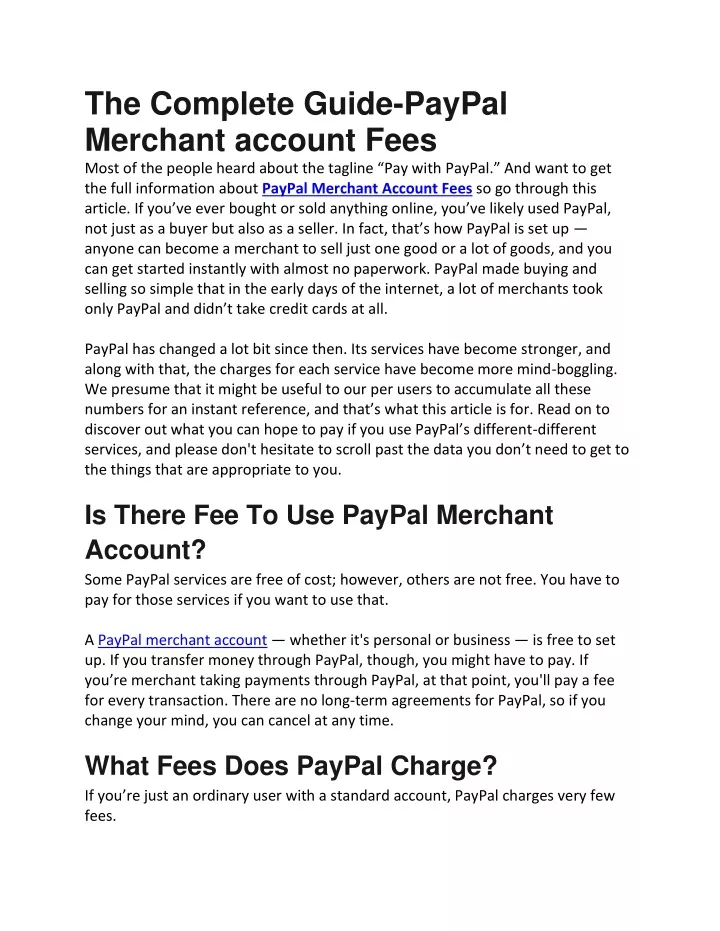 the complete guide paypal merchant account fees