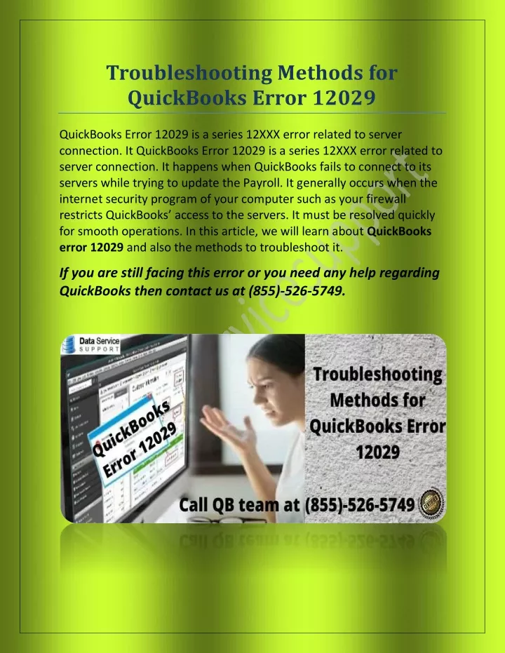 troubleshooting methods for quickbooks error 12029