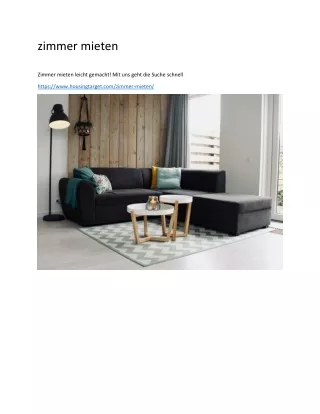 zimmer mieten