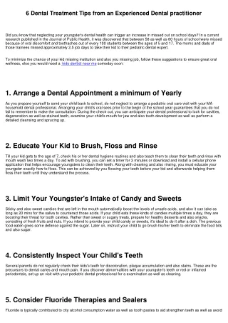 6 Dental Treatment Tips from an Experienced Dental professional