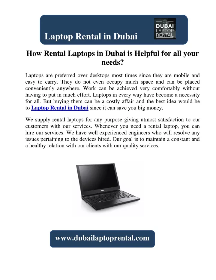 laptop rental in dubai