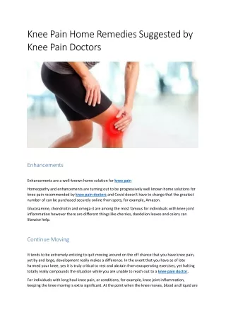Knee Pain Doctor | Knee Pain Doctor Near Me