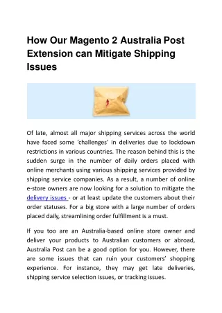 how our magento 2 australia post extension can mitigate shipping issues