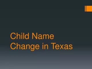 Child Name Change in Texas