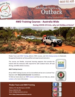 4WD Training Courses - Australia Wide