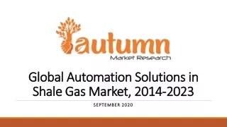 Global Automation Solutions in Shale Gas Market, 2014-2023