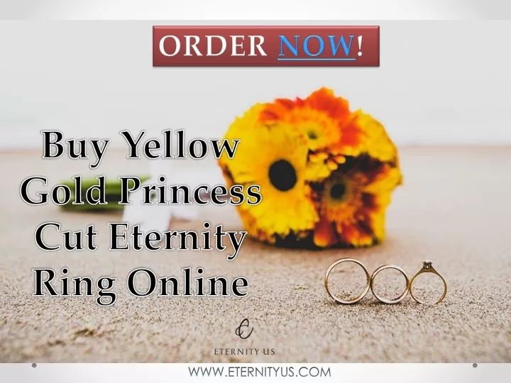 buy yellow gold princess cut eternity ring online