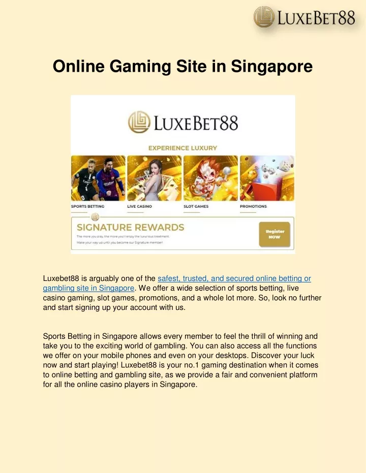 online gaming site in singapore