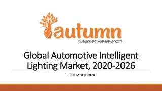 Global Automotive Intelligent Lighting Market, 2020-2026