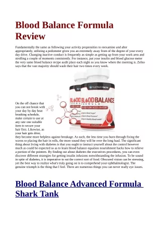 Blood Balance Advanced Formula