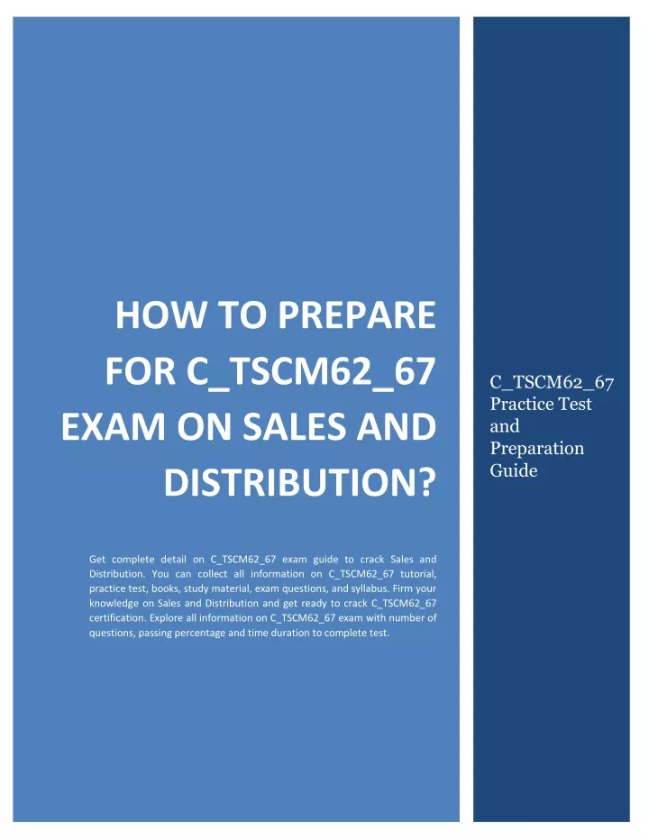 how to prepare for c tscm62 67 exam on sales