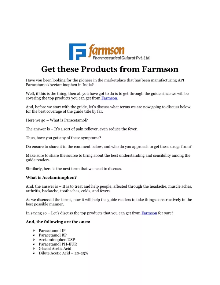get these products from farmson