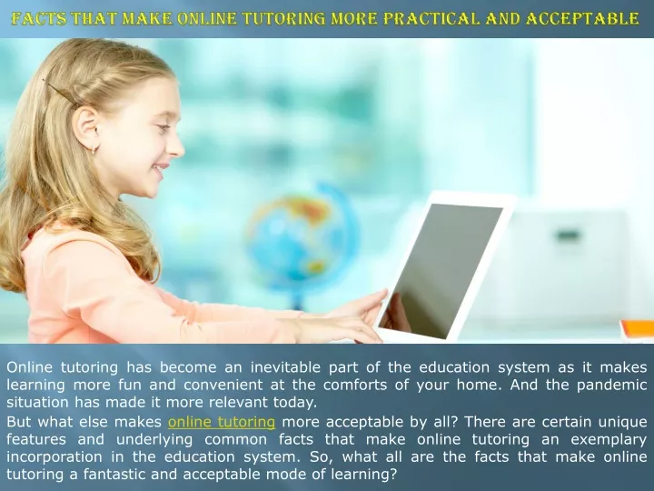 facts that make online tutoring more practical