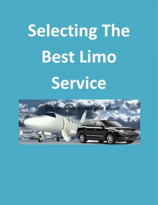 Selecting The Best Limo Service