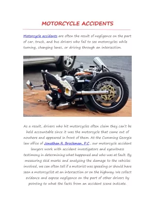 Fayetteville Motorcycle Accident Attorney