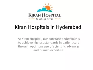 Kiran Hospital in Hyderabad