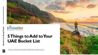 5 Things to Add to Your UAE Bucket List
