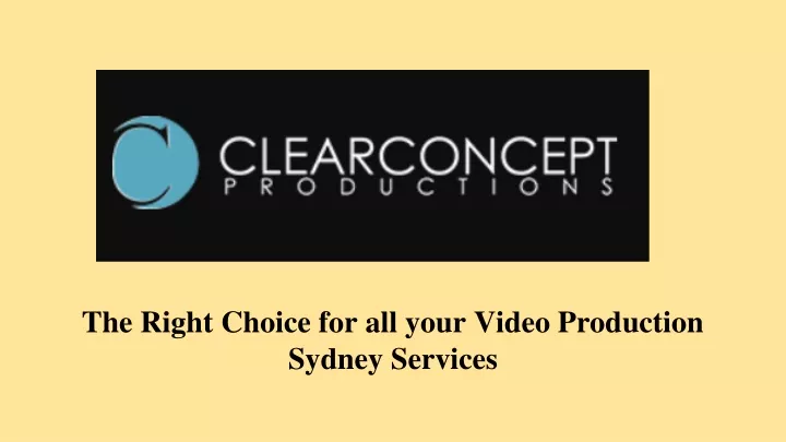 the right choice for all your video production sydney services
