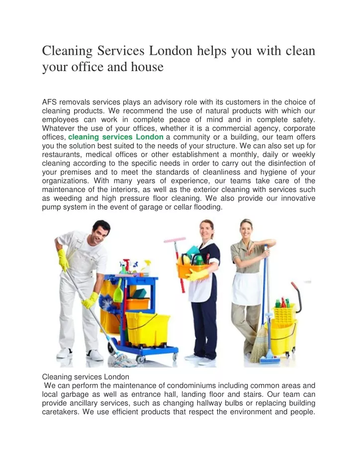 cleaning services london helps you with clean