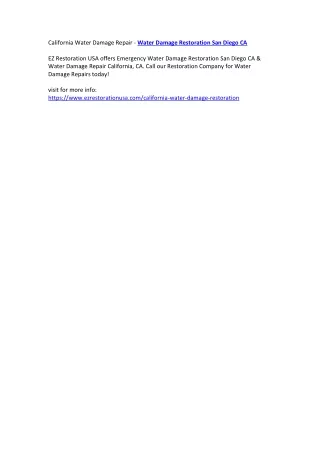 california water damage repair water damage