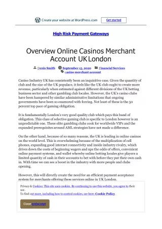 Overview Online Casinos Merchant Account UK London