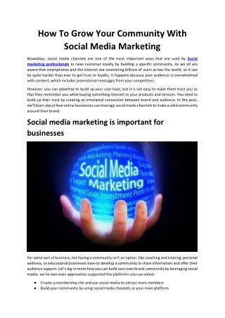 How To Grow Your Community With Social Media Marketing