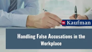 h andling f alse a ccusations in the workplace