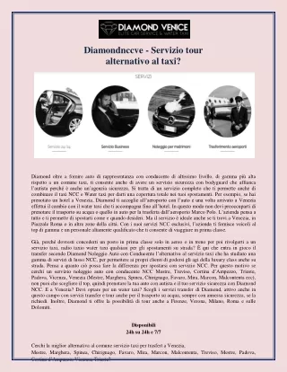 Diamondnccve - Servizio tour alternativo al taxi?