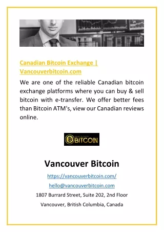 canadian bitcoin exchange vancouverbitcoin com