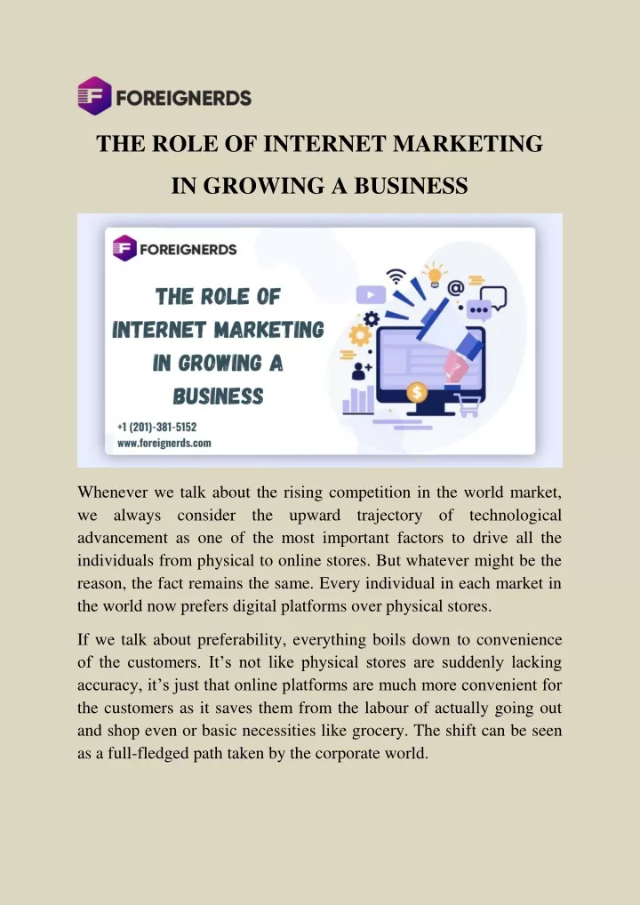 the role of internet marketing