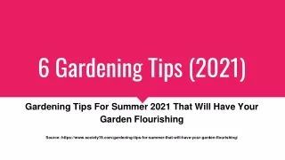 Gardening Tips For Summer 2021 That Will Have Your Garden Flourishing