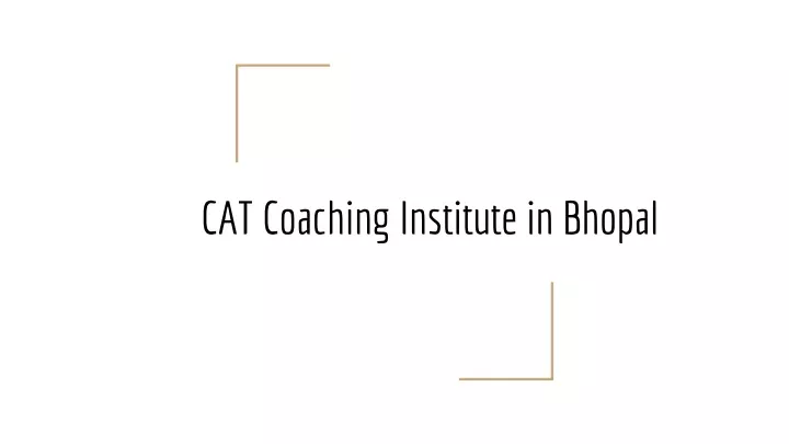cat coaching institute in bhopal