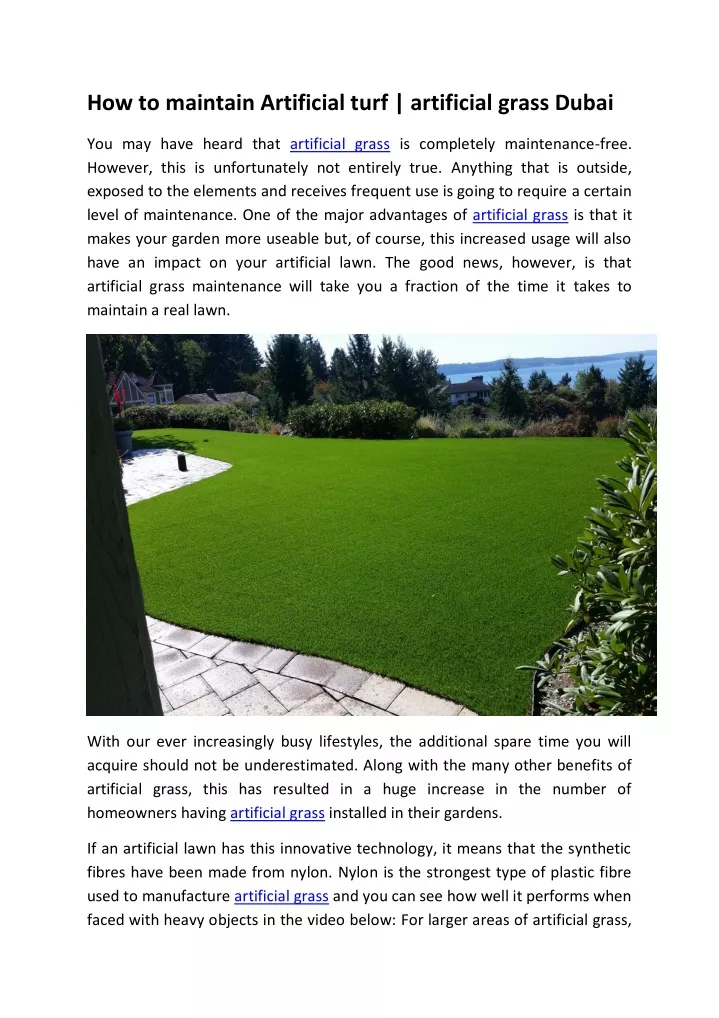 how to maintain artificial turf artificial grass