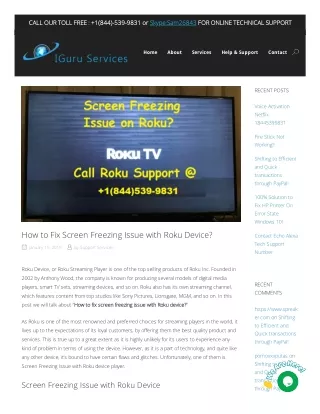 how to fix screen freezing issue with roku device