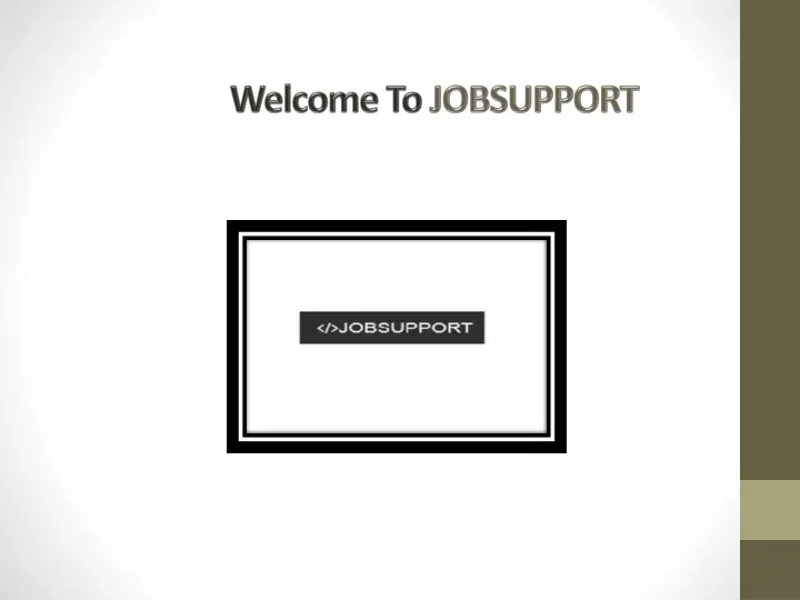 welcome to jobsupport