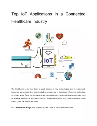 top iot applications in a connected