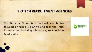 Biotech Recruitment Agencies