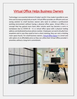 virtual office helps business owners virtual