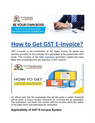 How To Create GST E-Invoice?