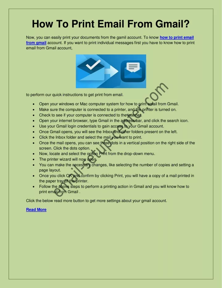 how to print email from gmail