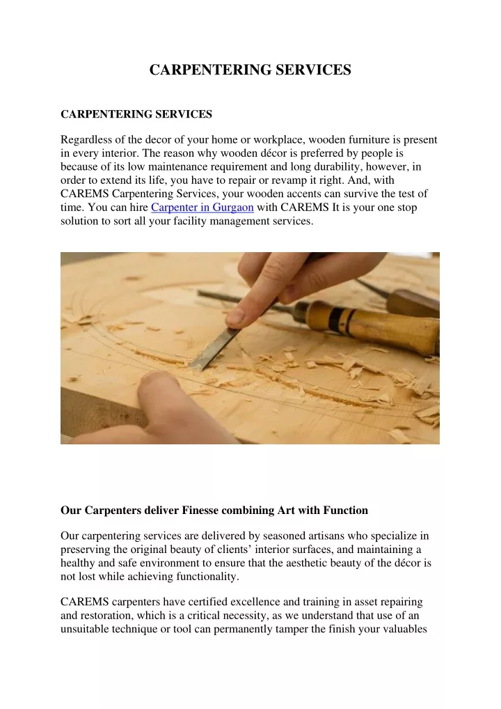 carpentering services