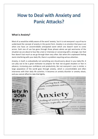 Anxiety and Panic Attack Support