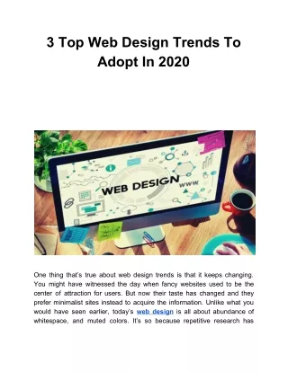 3 top web design trends to adopt in 2020