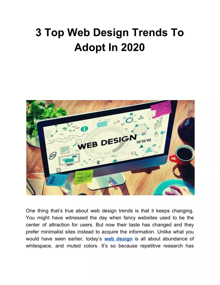 3 top web design trends to adopt in 2020