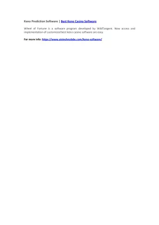 keno prediction software best keno casino software