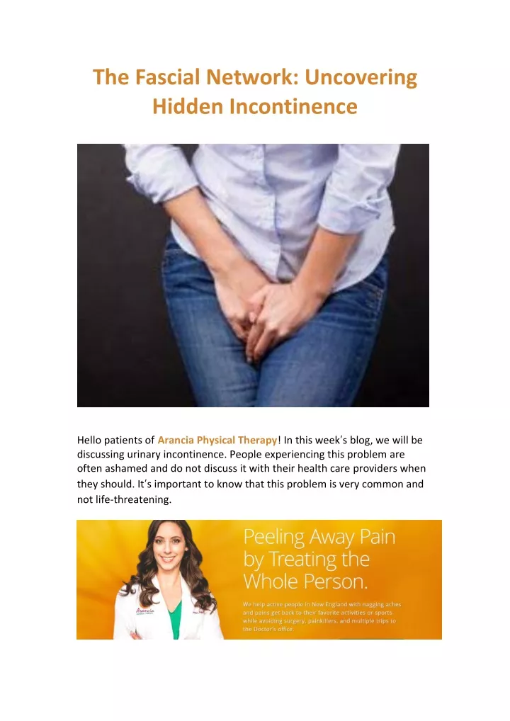 the fascial network uncovering hidden incontinence