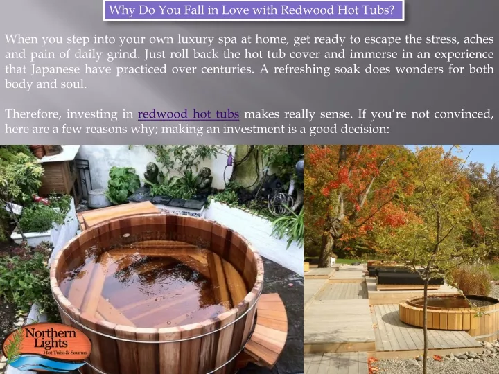 why do you fall in love with redwood hot tubs