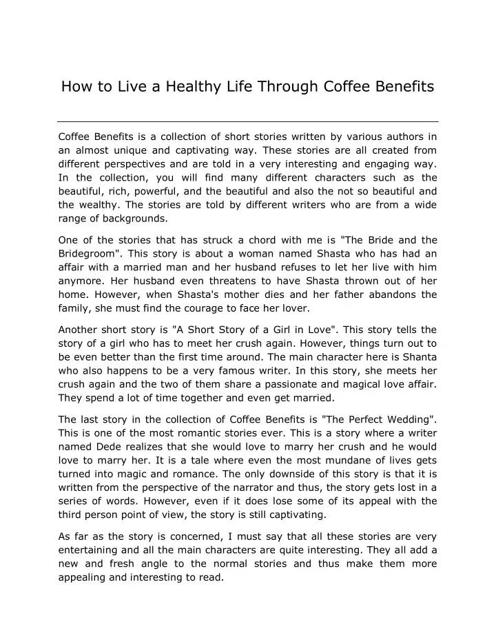 how to live a healthy life through coffee benefits