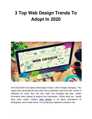 3 top web design trends to adopt in 2020