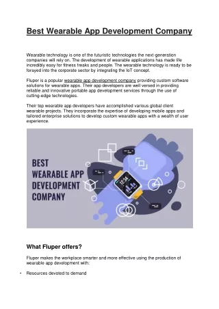best wearable app development company
